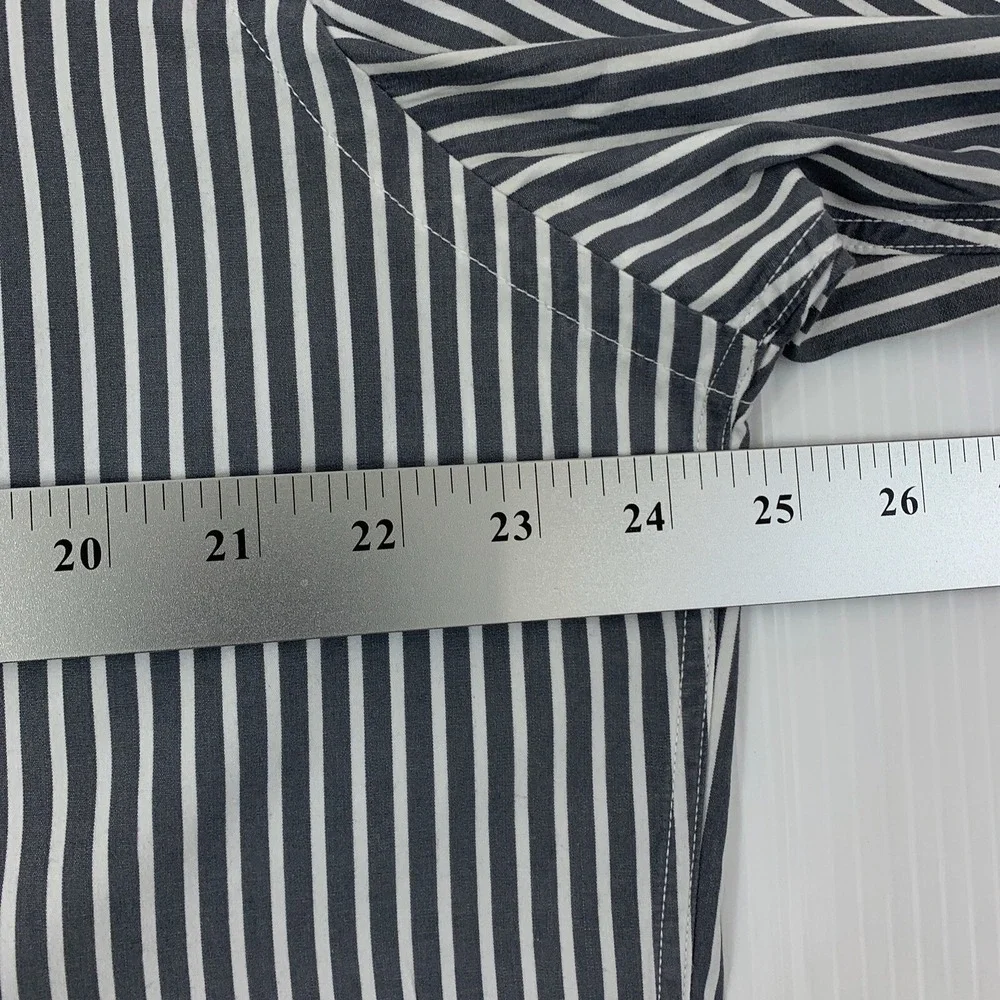 American Eagle Mens Size XL Gray & White Striped Long Sleeve Vintage Fit Shirt - Picture 8 of 10